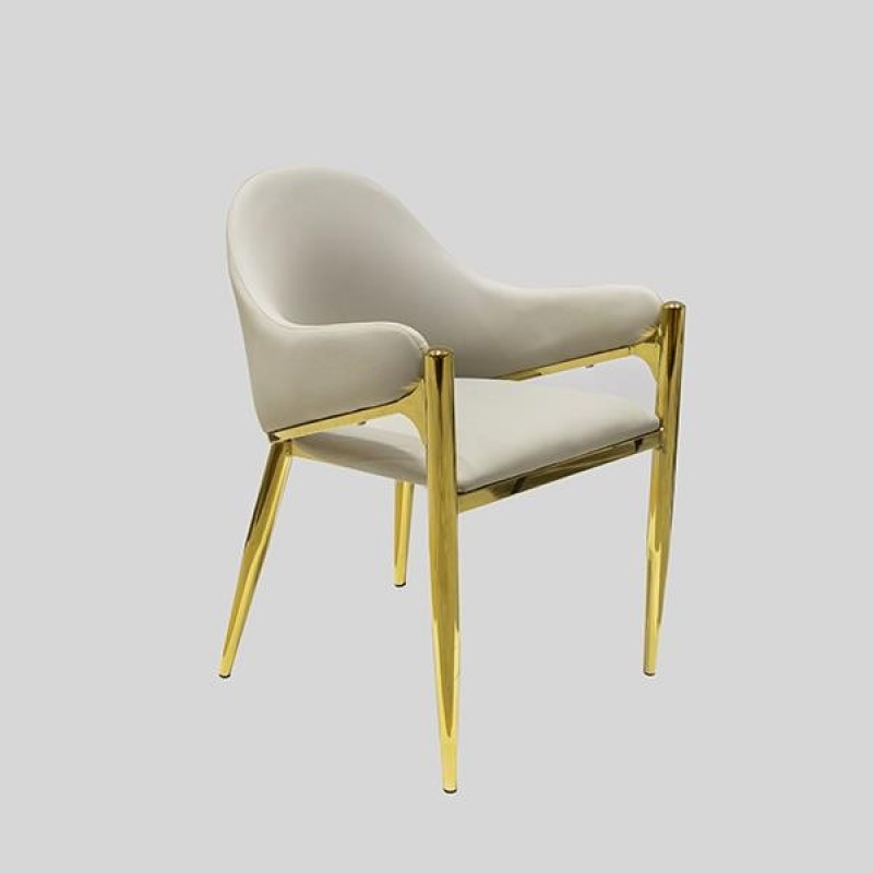 CHAIR FAUX LEATHER  IVORY 59x56x49x80 810-00179