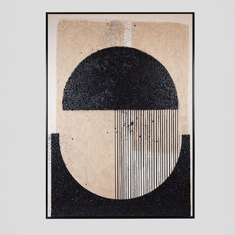 CANVAS WALL ART ABSRTRACT BALANCE BLACK - BEIGE 100x140cm 812-10024