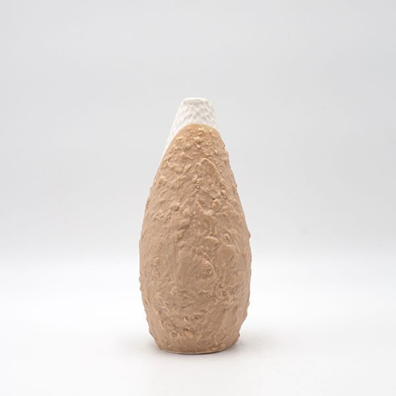 VASE, CERAMIC, BEIGE-WHITE, 9.2x9.2x20.5cm 819-00373