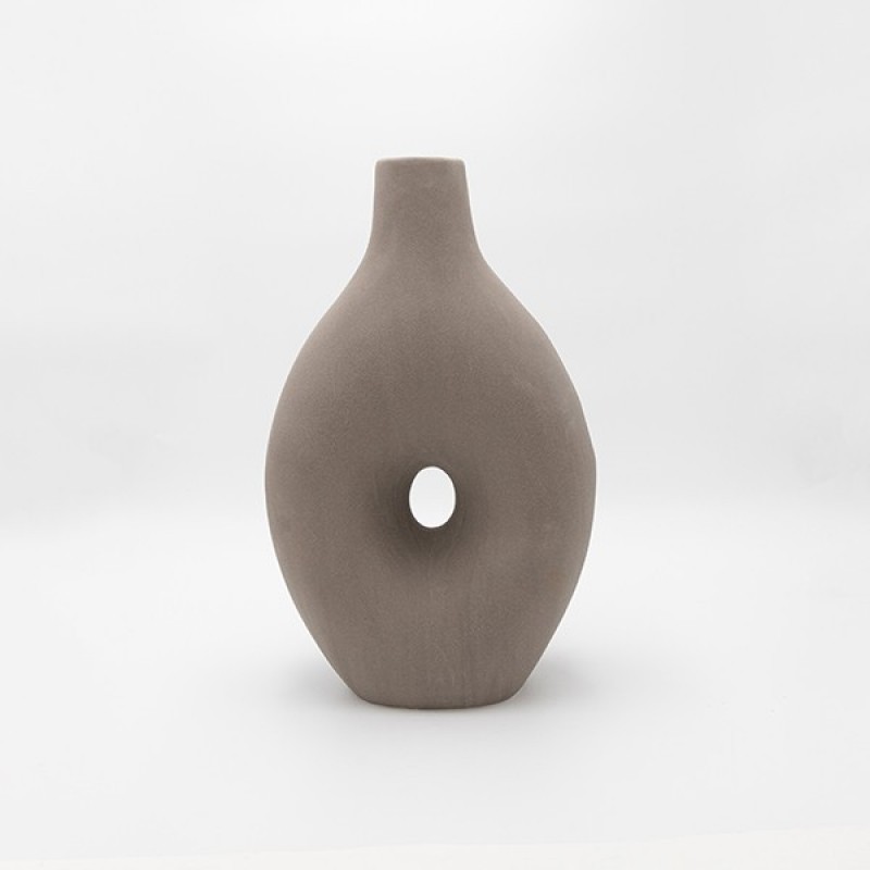 VASE, CERAMIC, BEIGE, 25x13x41.5cm 819-00379