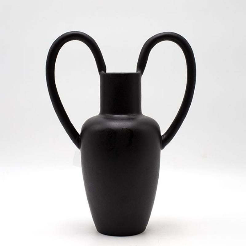 VASE, CERAMIC, BLACK, 17.5x10x25cm 819-00392