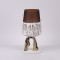 VASE, GLASS WITH METALLIC ELEMENTS, GOLD-WHITE-BURGUNDY, 19x19x41cm 819-00438