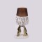 VASE, GLASS WITH METALLIC ELEMENTS, GOLD-WHITE-BURGUNDY, 17x17x37cm 819-00439