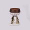 CAKE STAND, GLASS WITH METALLIC ELEMENTS, GOLD-WHITE-BURGUNDY, 18x18x27cm 819-00441