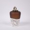 CONTAINER WITH CAP, GLASS WITH METALLIC ELEMENTS, GOLD-WHITE-BURGUNDY, 19x19x32cm 819-00442