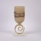 VASE, GLASS WITH METALLIC ELEMENTS, BEIGE-GOLD, 18x15x45cm 819-00444