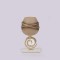 VASE, GLASS WITH METALLIC ELEMENTS, BEIGE-GOLD, 15x14x29cm 819-00446
