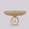 CAKE STAND, GLASS WITH METALLIC ELEMENTS, BEIGE-GOLD, 40x20x27cm 819-00447