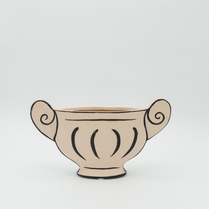 DECORATION PLATE, CERAMIC, BEIGE-BLACK, 28x5.5x16.1cm 819-00636