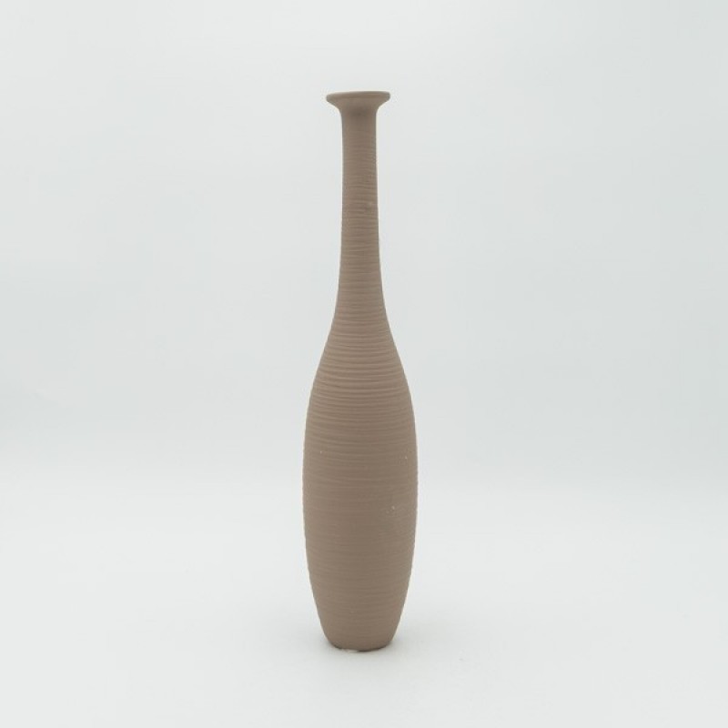 VASE, CERAMIC, BROWN, 8x8x38cm 819-00645