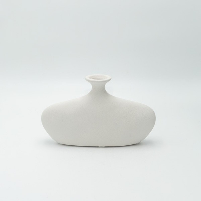VASE, CERAMIC, WHITE, 22x5x13.5cm 819-00647