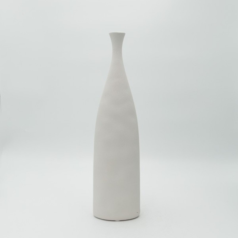 VASE, CERAMIC, WHITE, 10x6.3x39cm 819-00648