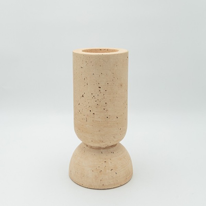 CANDLE HOLDER, CEMENT, BEIGE, 15x15x28.5cm 819-00655
