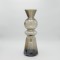 VASE GLASS GLOSSY GREY 14x14x41cm 819-01043