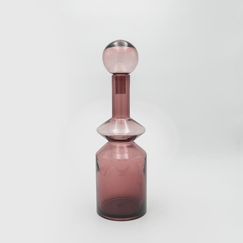 DECANTER GLASS PURPLE 13x13x42cm 819-01057