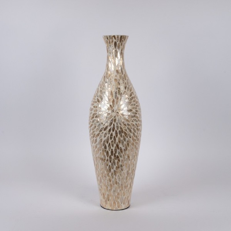 VASE SEASHELL IRIDESCENT WHITE 19x63cm 819-01062
