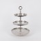 DECORATIVE CAKE STAND 3 TIERS METALIC SILVER  10x48cm 819-01086