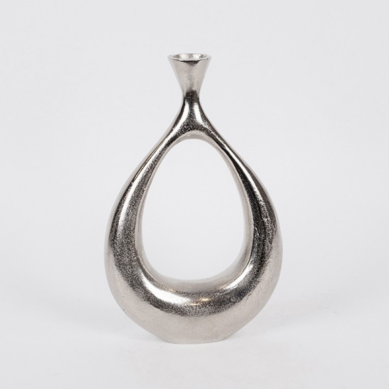 VASE METALLIC SILVER 28.5x9x43cm 819-01092