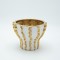 VASE CERAMIC WHITE - GOLD 17.5x17.5x14cm 819-01181