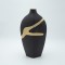 VASE CERAMIC BLACK - GOLD 30x11.5x20.5cm 819-01189