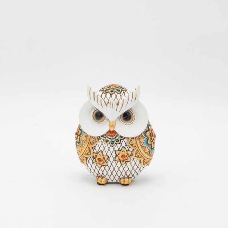 OWL WHITE-GOLD 10Χ6Χ12CM 819-01227