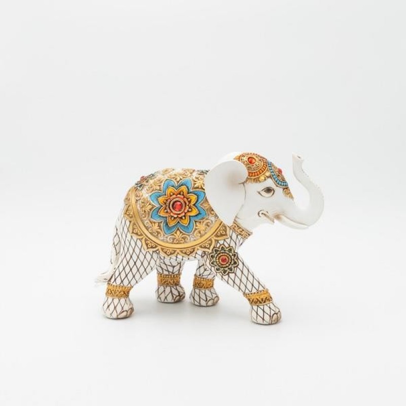 ΕLEPHANT WHITE-GOLD 23Χ8Χ17.5CM 819-01230