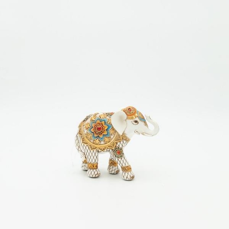 ΕLEPHANT WHITE-GOLD 14Χ5Χ12CM 819-01232
