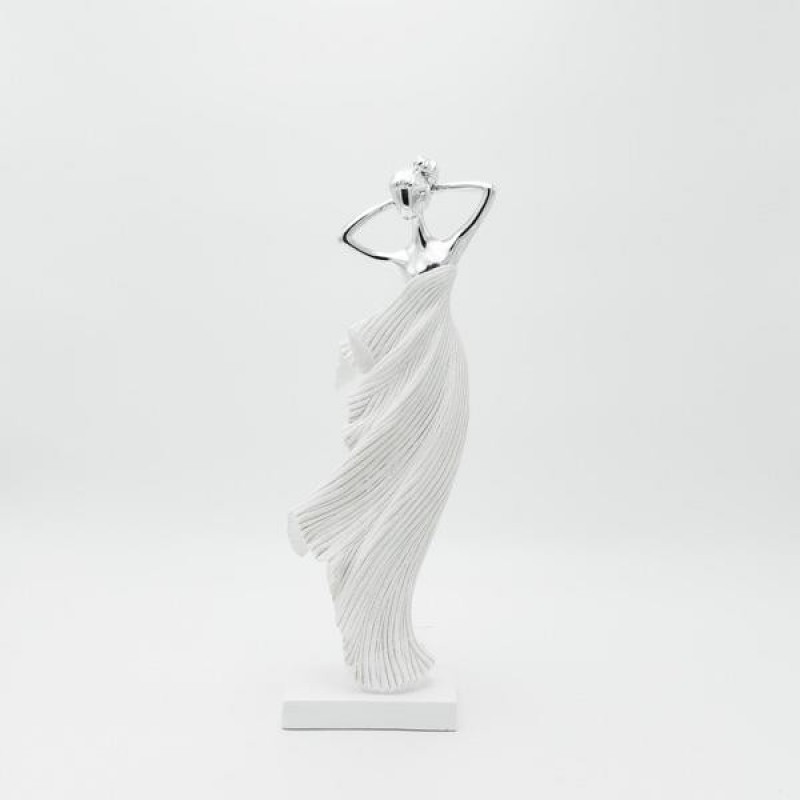 DECORATIVE SCULPTURE WOMAN SILVER 14Χ9.5Χ38.5CM 819-01235