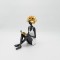 DECORATIVE SCULPTURE WOMAN WITH FLOWER WHITE-BLACK-GOLD 9X21X24CM 819-01238