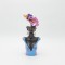 DECORATIVE SCULPTURE WOMAN WITH FLOWERS BLACK-BLUE-PINK 16.5Χ10Χ40.5CM 819-01239