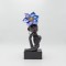DECORATIVE SCULPTURE WOMAN WITH FLOWER BLACK-MAUVE 11.5Χ6.5Χ25.5CM 819-01240