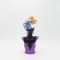 DECORATIVE SCULPTURE WOMAN WITH FLOWERS BLACK-MAUVE-GOLD 15.5Χ7.5Χ33CM 819-01241