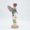 CANDLE HOLDER BIRD POLYRESIN WHITE - PINK - GREEN 13x14x32cm 819-01256