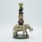 CANDLE HOLDER ELEPHANT - MONKEY POLYRESIN GOLD - COLORS 17x9.5x28.5cm 819-01261