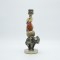 CANDLE HOLDER  ELEPHANT - PARROT POLYRESIN BLACK - GOLD - RED 13.5x9.5x28cm 819-01263