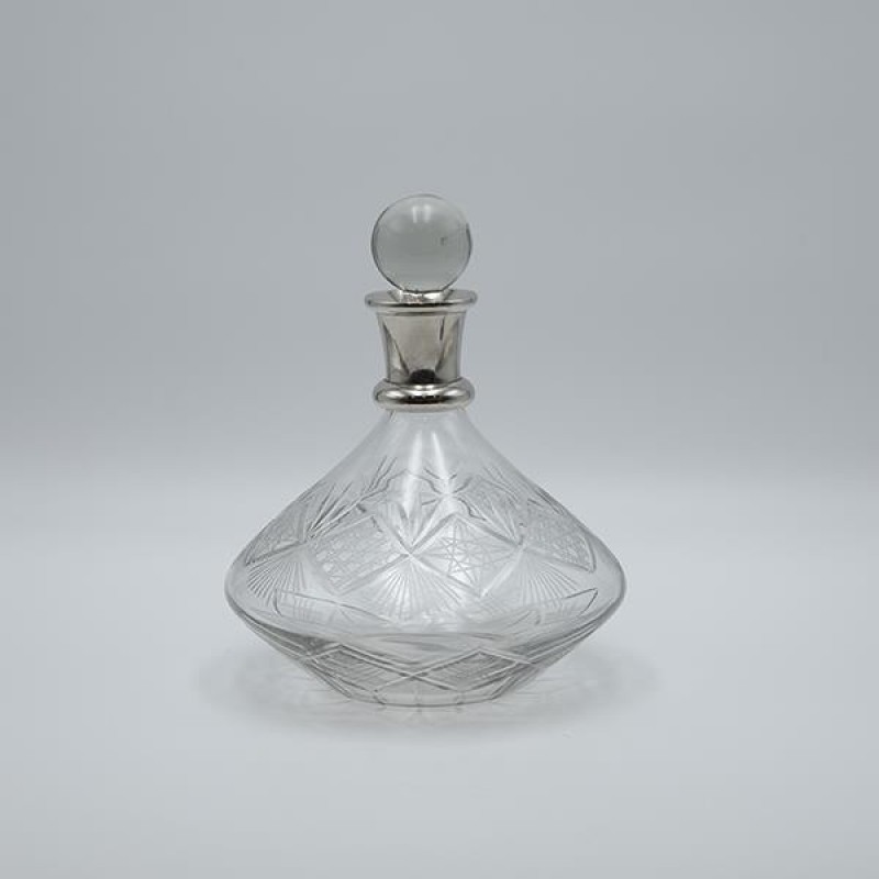 DECANTER GLASS-METAL SILVER 22x20cm 819-01276