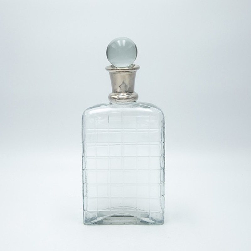 DECANTER GLASS-METAL SILVER 32x12x6cm 819-01280