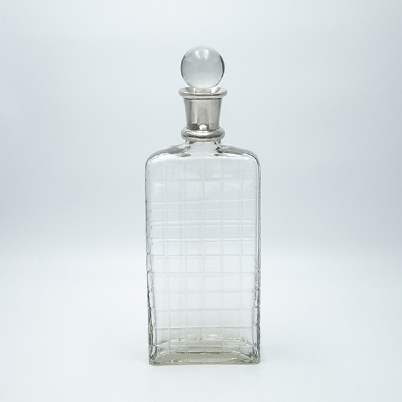 DECANTER GLASS-METAL SILVER 40x12x6cm 819-01281