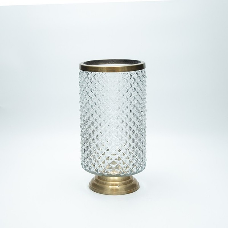 VASE  GLASS GOLD 26.5x13.5cm 819-01288