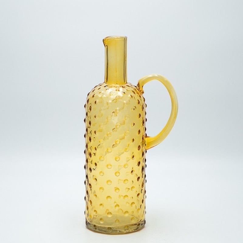 DECANTER GLASS YELLOW 28x14cm 819-01293