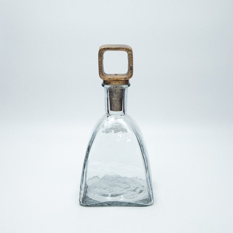 DECANTER GLASS-METAL SILVER 25χ12cm 819-01294