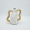 VASE CERAMIC WHITE-GOLD 24x12x30.5cm 819-01310