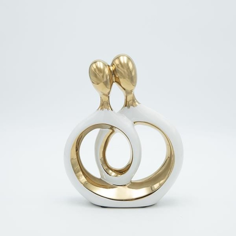 DECORATION STATUETTE CERAMIC WHITE-GOLD 18.5x6x23cm 819-01321