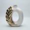 VASE LEAF CERAMIC WHITE-GOLD 20x8x25.5cm 819-01324