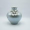 VASE WITH FLOWERS CERAMIC IVORY GLOSS 27.5x27.5x27cm 819-01338