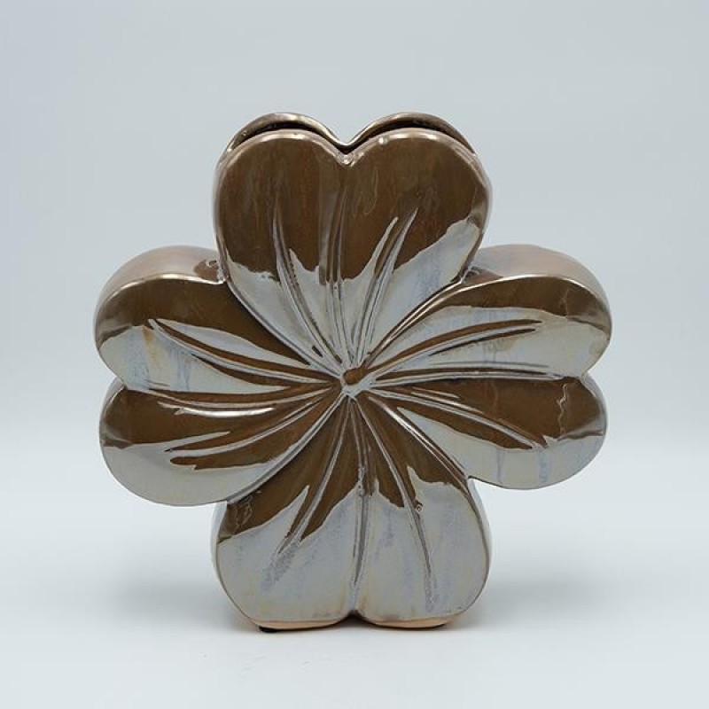 VASE FLOWER CERAMIC BRONZE 29x7.5x29cm 819-01340