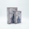 S/2 DECORATIVE BOOK BOX WOODEN WHITE-LIGHT BLUE 18x7x27cm 819-01362