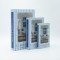 S/3 DECORATIVE BOOK BOX WOODEN LIGHT BLUE-WHITE 22x7x33cm 819-01366