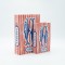 S/2 DECORATIVE BOOK BOX WOODEN RED BLUE 18x7x27cm 819-01369