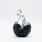 DECORATIVE SCULPTURE FIGURE POLYRESIN BLACK-SILVER 12.5x6.5x19.5cm 819-01371